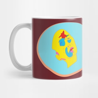 Colorful star face lines Mug